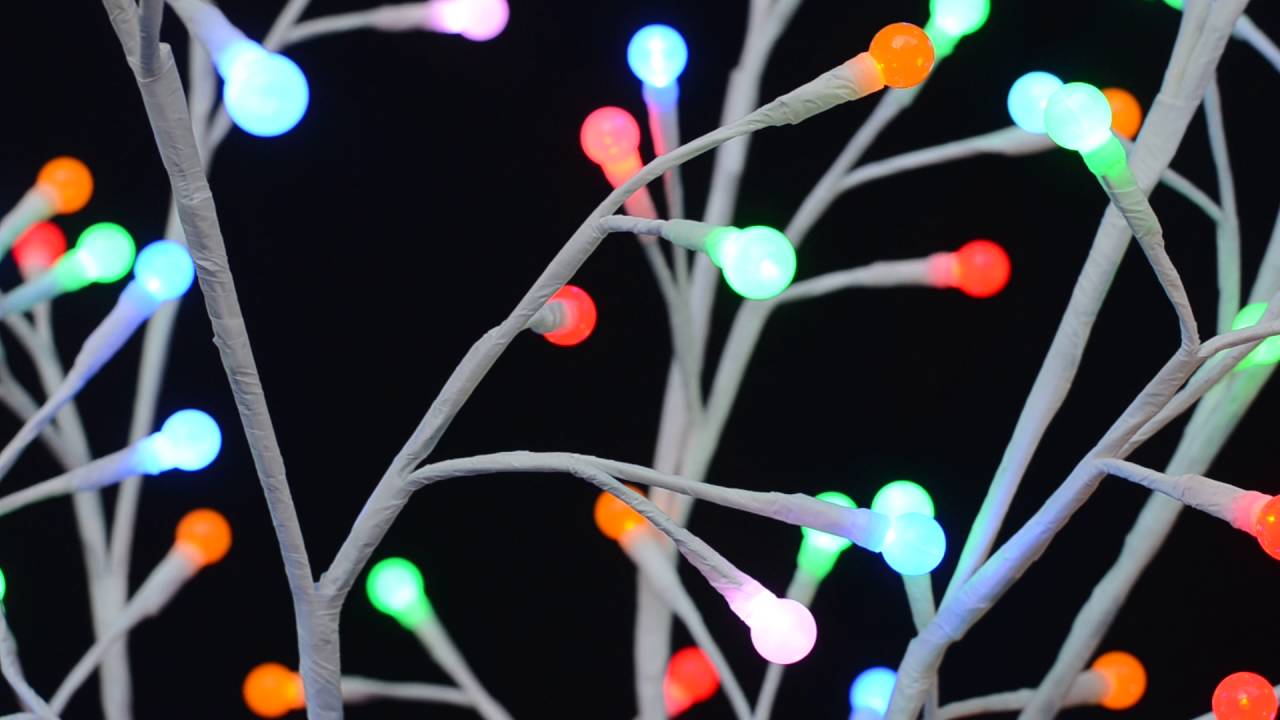 Lighted Twig Tree with Color Changing LED lIghts - YouTube