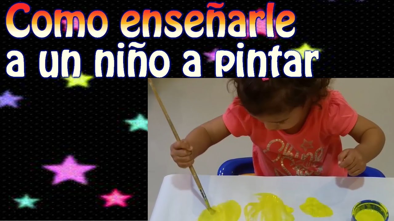 longitud comunicación Equipo de juegos como enseñar a pintar a los niños - bebes - YouTube