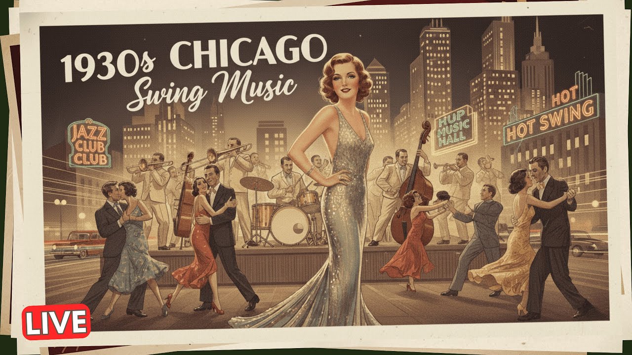 1930s Chicago Swing Music 🎶 Hot Jazz, Barrelhouse Piano & Noir Nightlife