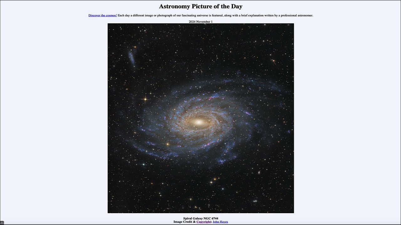 2024 November 01 - Spiral Galaxy NGC 6744 - YouTube