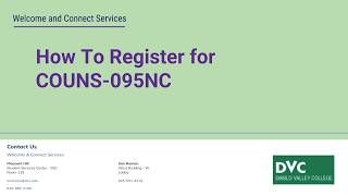 How Do I Register For Counseling 095NC/096