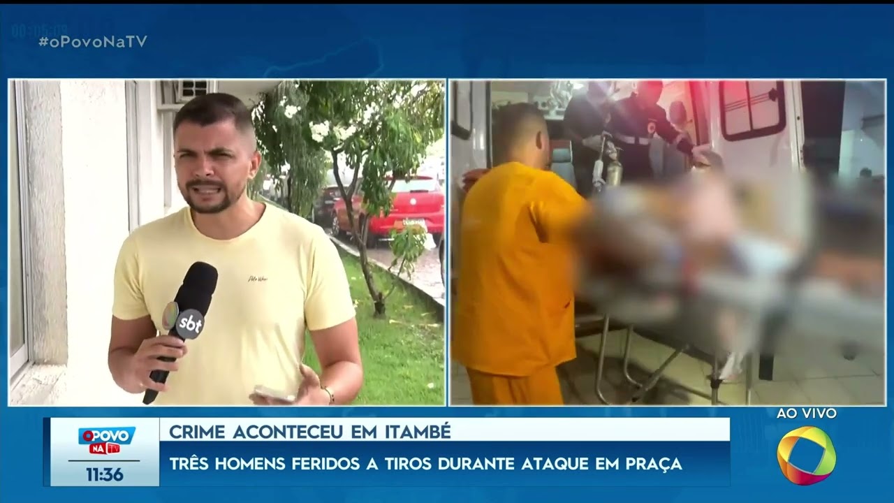 Crime aconteceu em Itambé: três homens feridos a tiros durante ataque em praça - O Povo na TV
