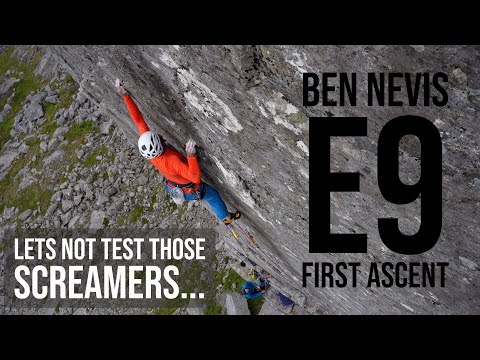 Mnemosyne E9, first ascent, Ben Nevis north face