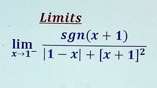 Evaluation of Conceptual limit involving signum ,modulus  and greatest Integer functions.