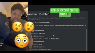 ROBLOX ACCOUNT GOT DELETED PRANK ON MY BROTHER‼️‼️ *MUST WATCH*