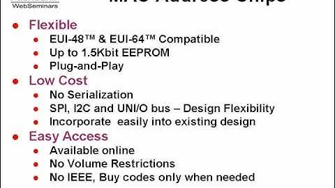 Overview of  EUI-48 enabled MAC Address Chips