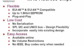 Overview of  EUI-48 enabled MAC Address Chips