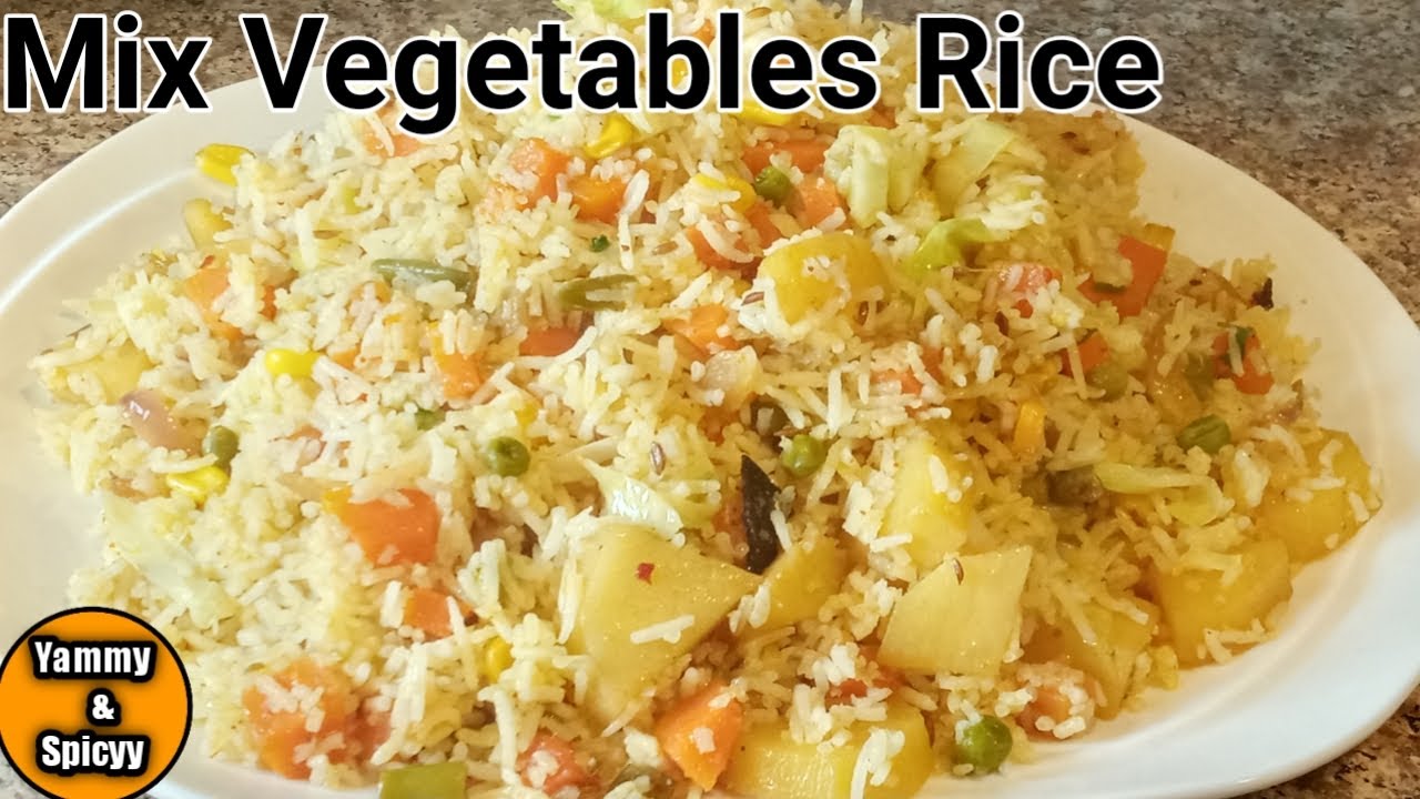 Mix Vegetables Rice Recipe//Tasty and Spicy Veg Rice Recipe - YouTube