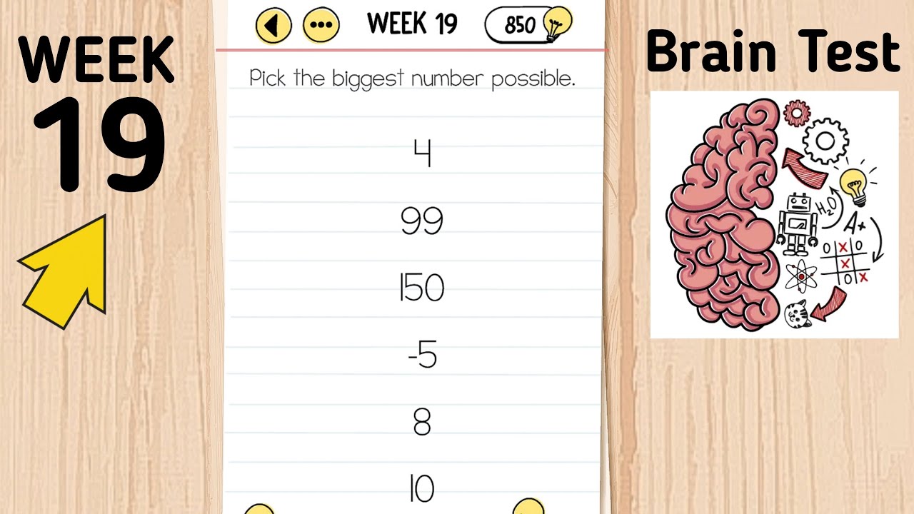 Newest 2022) Brain Test Week 19 Pick The Biggest Number Possible ...