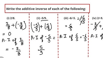 Q.2 - Excercise 1.1 / Class 8 NCERT / Write additive inverse of the following