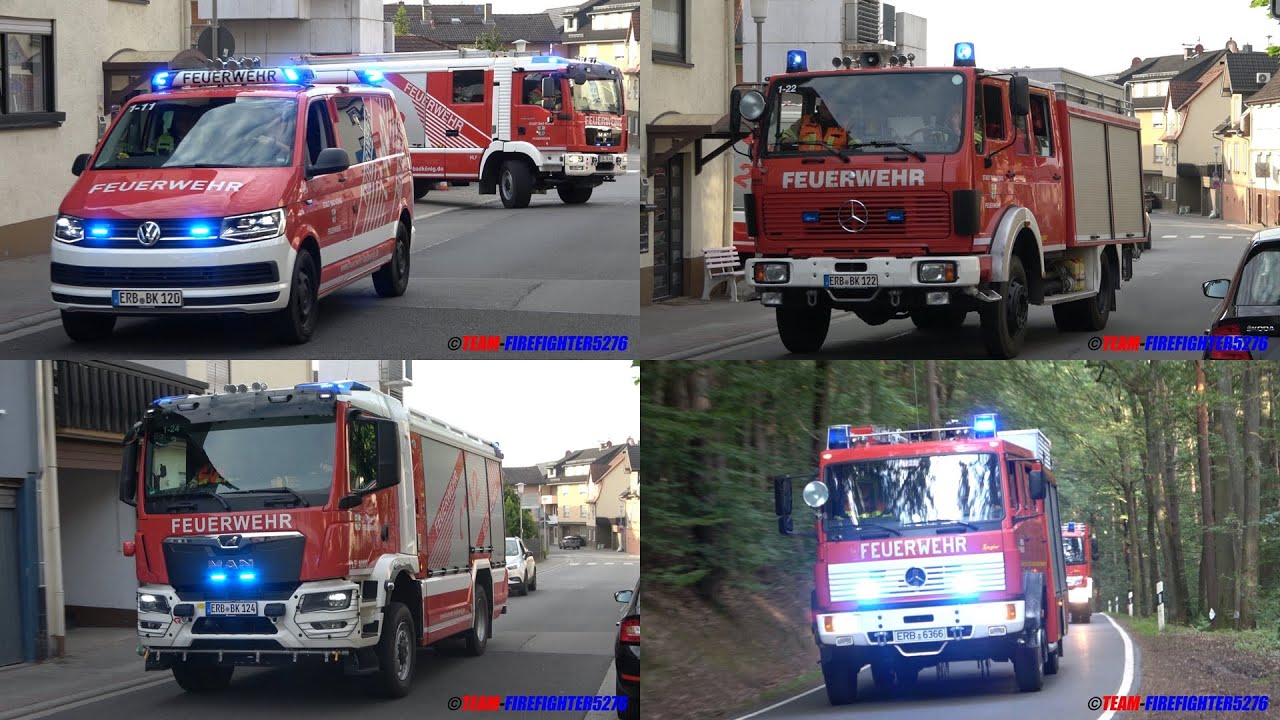 [Brennt Scheune in voller Ausdehnung, Feuer droht überzugreifen] Gemeinschaftsübung in Bad König