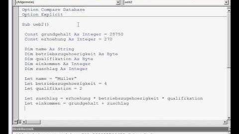 Grundlagen der Programmierung - Teil 3 - Konstante in VBA mit MS Access
