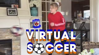 Kids lace up in the living room for virtual soccer