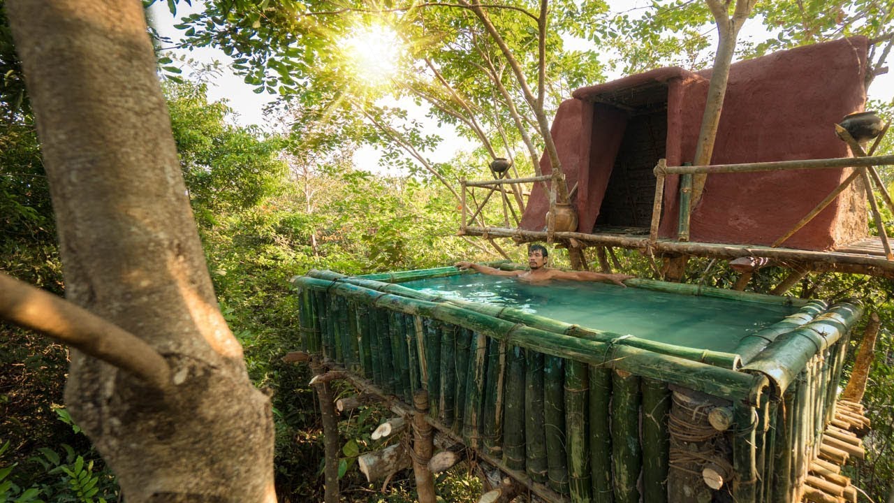 Build TreeHouse Mini Swimming Pool on Trees