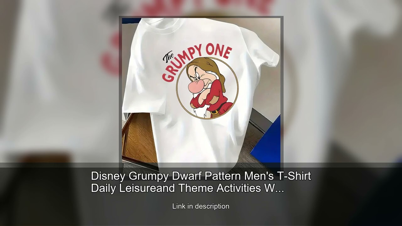 Disney Grumpy Dwarf Pattern Men's T-Shirt Daily Leisureand Theme Activities Wear Unisex Cotton