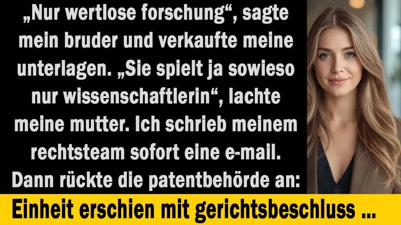 Mein Bruder nahm meine Daten, doch sie waren über vier Komma zwei Millionen in Patenten wert nun