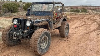 Vintage Willys Jeeps on Dolores River mud fest