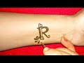 DIY ''R'' letter Henna tattoo | Alphabet R letter Mehndi Design