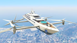 ULTIMATE FLYING SUPER YACHT MOD! (GTA 5 Mods Funny Moments)