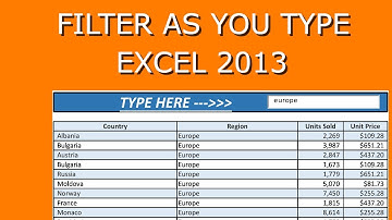 Dynamic Filter in MS Excel 2013 - Filter As You Type (With VBA)
