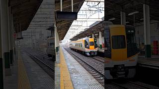 近鉄電車「近鉄南大阪線矢田駅」 特急16400系通過 普通電車到着