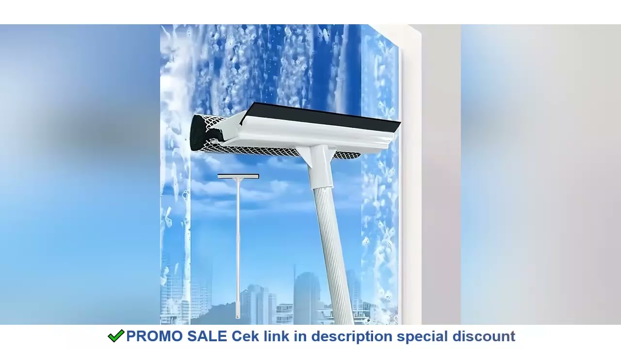 1pc Squeegee Window Cleaner 2 in 1 Retractable Pole Cleaning Window Brush Glass Squeegee Cleaning To