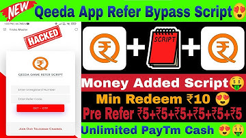 Qeeda Unlimited Refer Bypass Script | Qeeda Money Adder Script | Qeeda App Refer Script ||