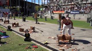 275mm Ladies Underhand Championship Final - 2021 Sydney Royal Woodchopping & Sawing Competition