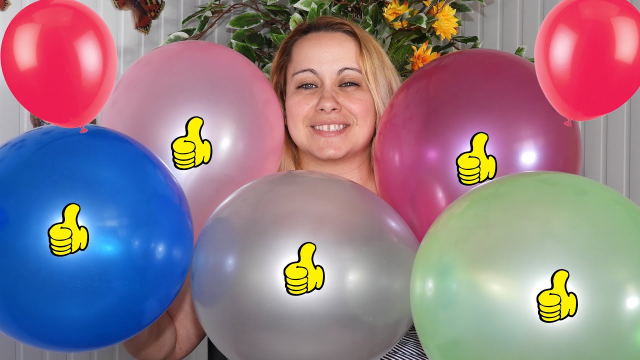 BlowiBlowing up Latex Balloons Blue Gloves Funny Videosng up Latex