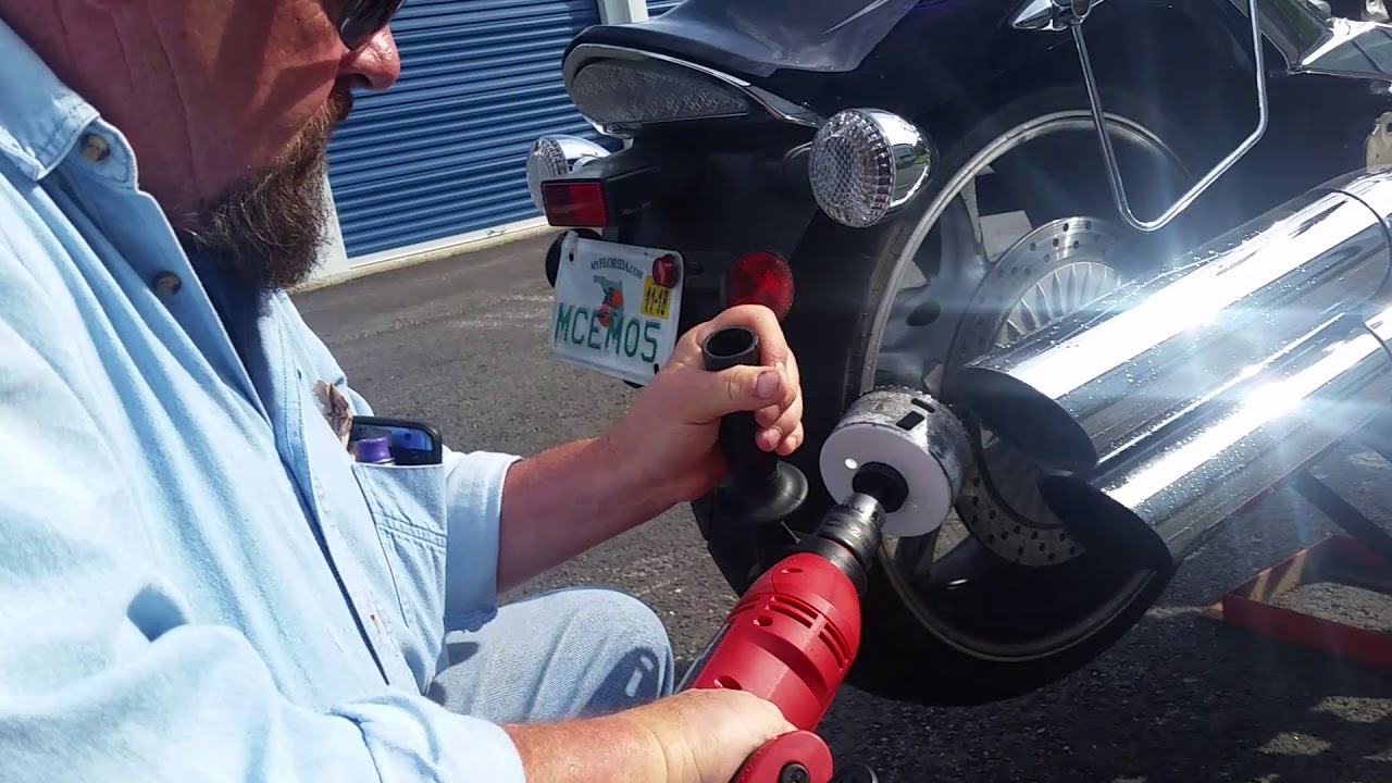 Drilling out Baffles on the Yamaha RaideR stock pipes YouTube