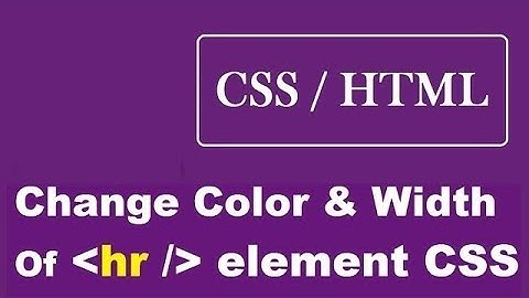 How To Change The Color Of hr Element Using CSS