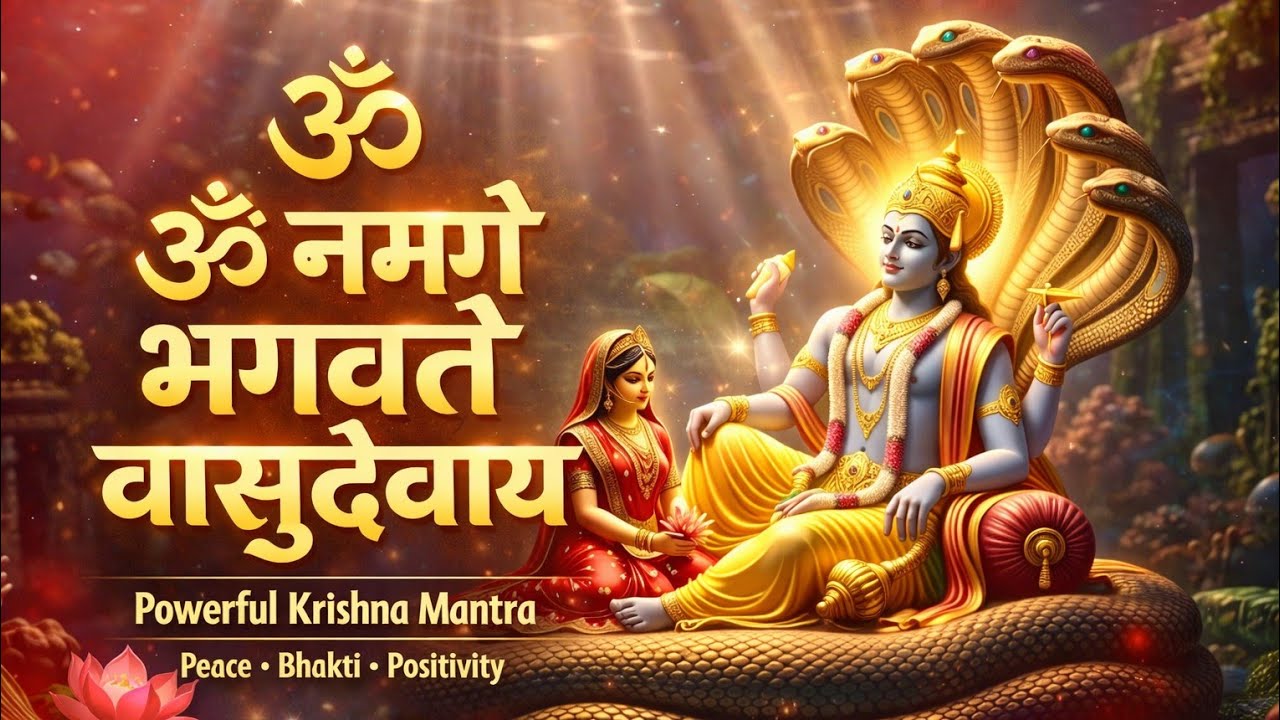 ॐ नमो भगवते वासुदेवाय 🙏 | Powerful Krishna Mantra | Peace • Positivity • Bhakti #om #vishnu #mantra