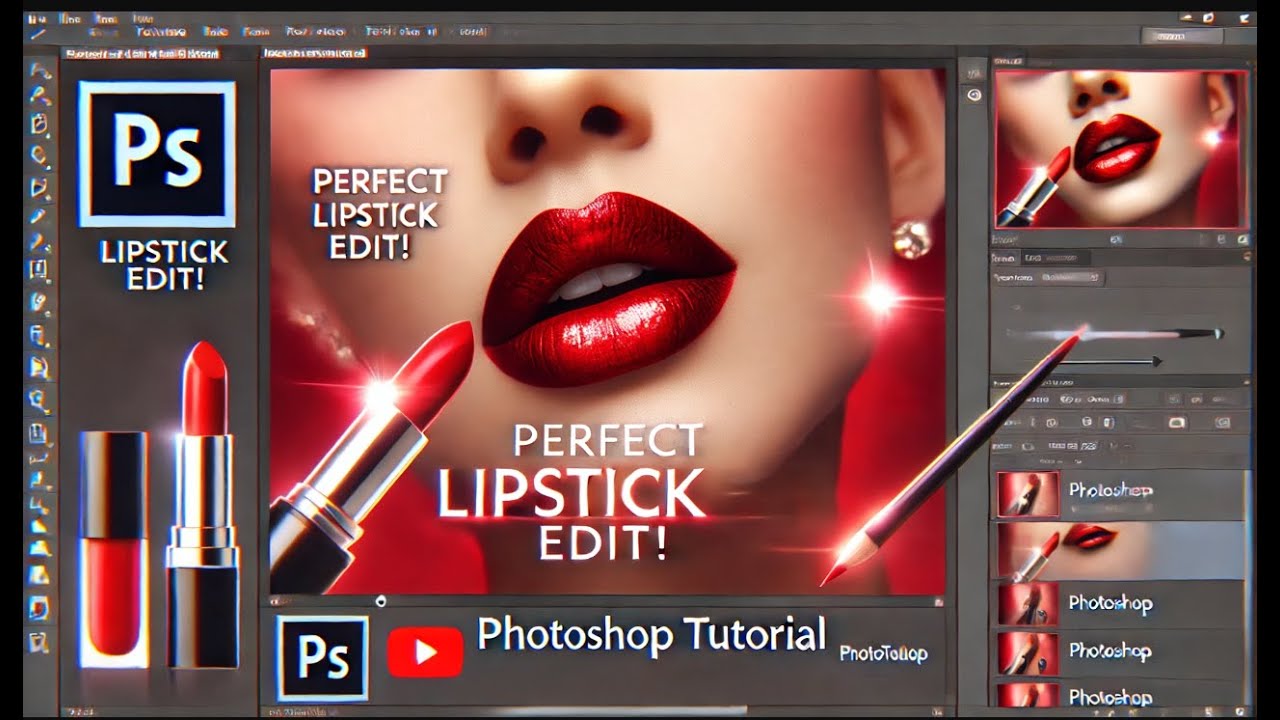 Perfect Lipstick Editing in Photoshop || Flawless Lipstick Edit in ...