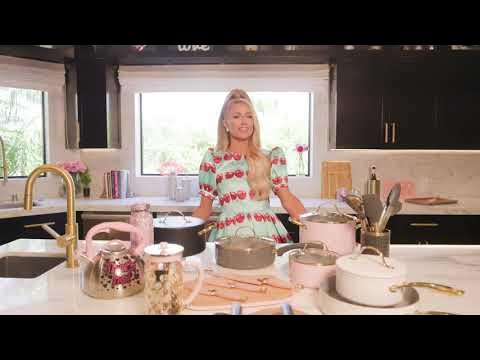 PINK POTS AND PANS SET GREENLIFE CERAMIC NONSTICK VS PARIS HILTON ICONIC COOKWARE  SET UNBOXING 