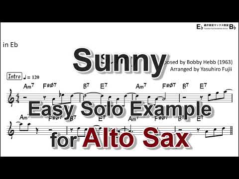 Sunny - Easy Solo Example for Alto Sax