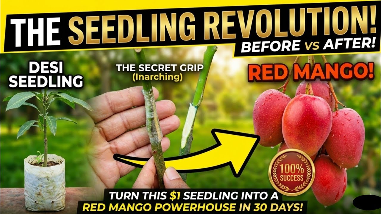Turn Your Seedling Mango into a Red Mango Tree in Just 30 Days! - YouTube