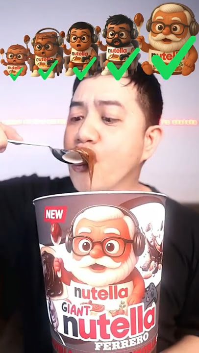 Small, Big, Giant Bimbo NUTELLA!?😱 #brainrot #brainrotfoods #bimbonutella #mukbangnutella