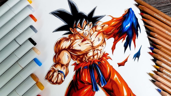 Drawing Realistic Goku SSJ4  Desenhando Goku Realista ( Releitura de  fanart by leemarej ) 