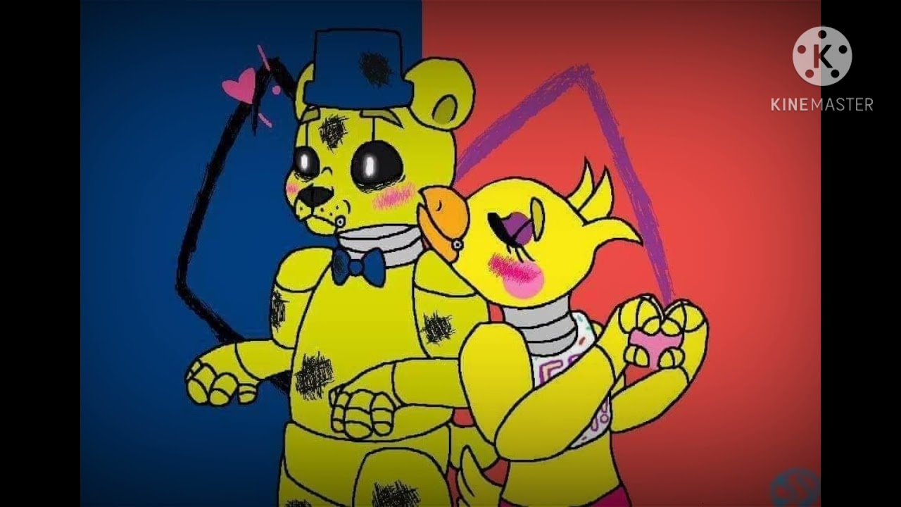 Desenho do Golden conhecendo a Toy Chica pela milésima vez