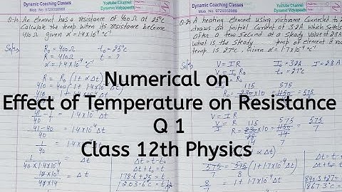 Q 1, Numerical on Effect of Temperature on Resistance, Chapter 3, Current Electricity, Class 12