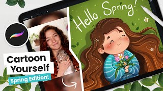 How To Cartoon Yourself, Spring Edition! • Procreate Tutorial screenshot 2