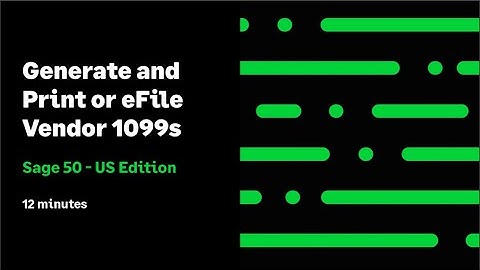 Sage 50 US - Generate and Print or eFile Vendor 1099s