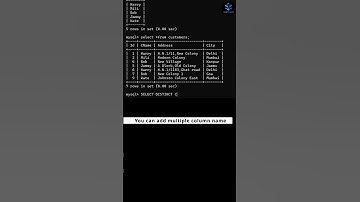 How to apply DISTINCT on MULTIPLE COLUMNS |SELECT DISTINCT Statement(Return Different values) #mysql