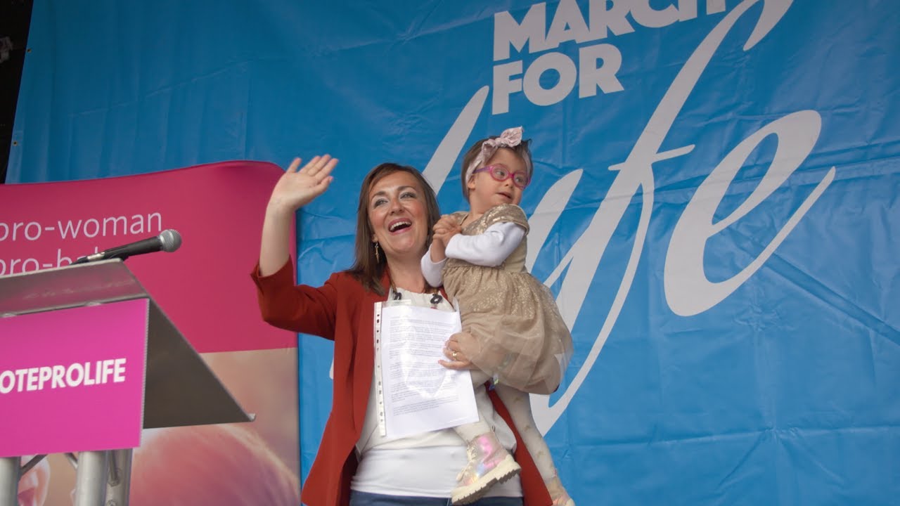 Anna Buday, speaking at the March for Life in Dublin on 6 May 2024, celebrates her daughter Esther who has Down Syndrome.

"When we first learned that our daughter has Down syndrome, it felt like our world turned upside down. We were flooded with uncertainties, fears, and questions about what the future held for us and for her. We had no idea she would become the greatest gift we could ever receive ....  I implore you, to embrace the uniqueness and beauty that individuals with Down Syndrome bring to our world. Let us stand together in solidarity, fighting against discrimination and advocating for a society where every person, regardless of genetic differences, is valued, respected, and celebrated."