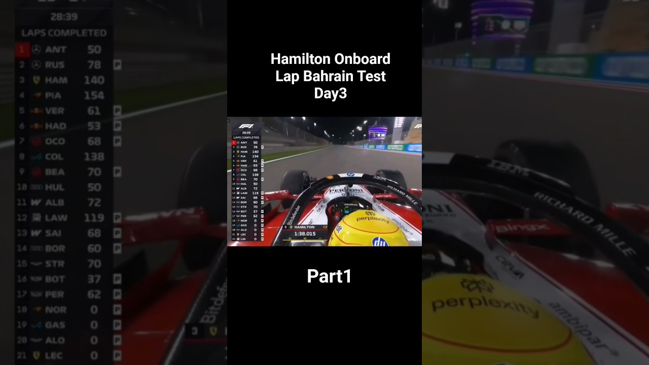 Hamilton Onboard Lap Bahrain Test Day3 Part1