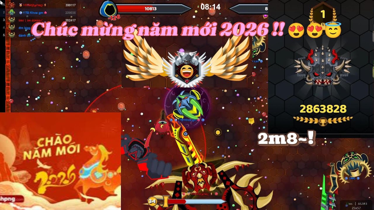 Evowars.io Chúc mừng năm mới 2026😍😇Đại chiến Mega cân map lụm 2m8 cực căng!!!