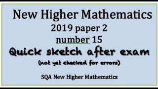 2019 SQA Higher Mathematics paper 2 no.15  Quick Sketch