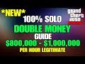 GTA ONLINE  *NEW* 100% SOLO DOUBLE MONEY GUIDE UP TO $1,000,000 PER HOUR LEGITIMATE