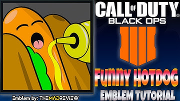 COD BO4 Black Ops 4 " FUNNY HOTDOG " HAHA Emblem Tutorial Guide How To Make
