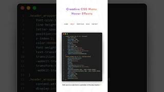 ✨Creative Menu Hover Effects Using HTML & CSS | Animated Navigation #webdevelopment #htmlcss #coding